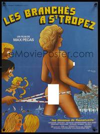 2w694 LES BRANCHES A SAINT-TROPEZ French 15x21 '83 Olivia Dutron, wacky sexy art by Leo Kouper!