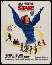2w711 STAR French 18x23 '68 Robert Wise directed, Grinsson artwork of Julie Andrews!