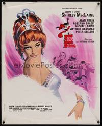 2w719 WOMAN TIMES SEVEN French 15x21 '67 different art of sexy Shirley MacLaine by Boris Grinsson!