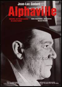 2w118 ALPHAVILLE German R00 Jean-Luc Godard, extreme close-up of Eddie Constantine!