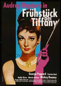 2w123 BREAKFAST AT TIFFANY'S German R86 great artwork of sexy elegant Audrey Hepburn!
