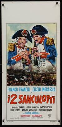 2w453 I DUE SANCULOTTI Italian locandina '66 wacky Casaro art of Franco Franchi & Ciccio Ingrassia
