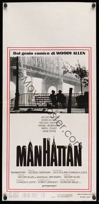 2w461 MANHATTAN Italian locandina '79 classic image of Woody Allen & Diane Keaton by bridge!
