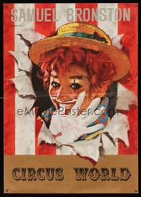 2w421 CIRCUS WORLD Italian/Eng '65 Samuel Bronston presents, cool artwork of clown!