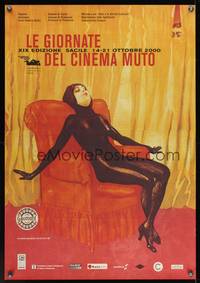 2w422 LE GIORNATE DEL CINEMA MUTO Italian 1sh '00 Film Festival, cool artwork from 'Les Vampires'!