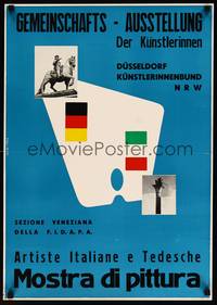 2w433 MOSTRA DI PITTURA Italian 19x27 '70s Dessy art for Italian & German exhibit!