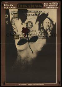 2w188 CHINATOWN Polish 23x33 '76 Roman Polanski, different Klimowski art of money & nude woman!