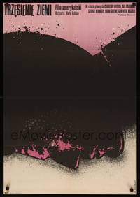 2w192 EARTHQUAKE Polish 23x33 '74 Ava Gardner, cool Wasilewski art of Charlton Heston!
