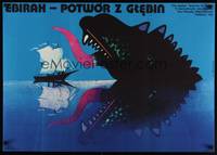 2w196 GODZILLA VS. THE SEA MONSTER Polish 23x33 '69 Gojira, Ebira, cool Wasilewski art, Toho!
