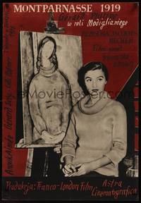 2w211 MODIGLIANI OF MONTPARNASSE Polish 23x33 '58 biography of painter Amadeo Modigliani!