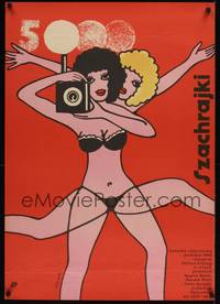 2w242 DIE LIEBEN LUDER Polish 27x38 '83 wild Jerzy Flisak art of two girls with one torso!