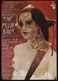 2w251 PILLOW BOOK Polish 27x38 '96 Peter Greenaway, cool Sadowski art of Japanese girl!