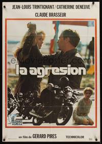 2w040 ACT OF AGGRESSION Spanish '75 Catherine Deneuve about to slap Jean-Louis Trintignant!