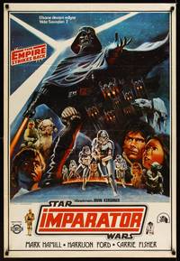 2w095 EMPIRE STRIKES BACK Turkish '83 George Lucas sci-fi classic, cool different artwork!
