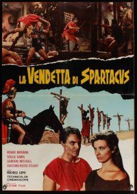 2w426 REVENGE OF SPARTACUS 6 med & 1 large Italian 1sh R72 La vendetta di Spartacus, Roger Browne!