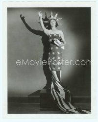 2x181 BETTY COMPSON 8x10 still '20s full-length portrait as Lady Liberty wrapped in American flag!