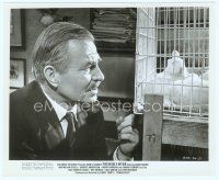 2x235 DEADLY AFFAIR 8x10 still '67 close up of James Mason looking at his caged bunnies!