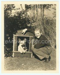 2x306 JACKIE COOPER/ RIN-TIN-TIN deluxe 8x10 still '30s great c/u kneeling by the dog star!