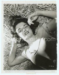 2x446 OUTLAW 7.75x10 still R50 sexiest image of Jane Russell close up in hay, Howard Hughes