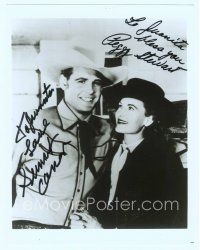 2x040 PEGGY STEWART/SUNSET CARSON signed 8x10 REPRO still '80s by both of them, great close up!