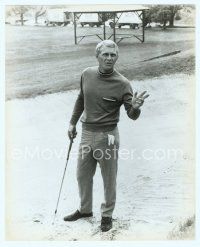 2x502 STEVE McQUEEN candid 8x10 still '60s looking glum caught in sandtrap while playing golf!