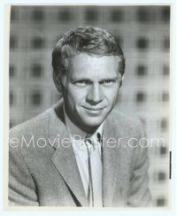 2x501 STEVE McQUEEN 8x9.75 still '60s in suit & tie looking at the camera with a wry smile!