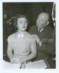 2x504 STRANGERS ON A TRAIN candid 8x10 still '51 Alfred Hitchcock gives daughter last minute tips!
