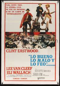 2z141 GOOD, THE BAD & THE UGLY linen Argentinean R70s Clint Eastwood, Lee Van Cleef, Sergio Leone
