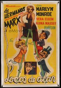 2z145 LOVE HAPPY linen Argentinean R53 sexy Marilyn Monroe billed over The Marx Brothers!