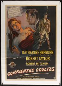 2z156 UNDERCURRENT linen Argentinean '46 Katharine Hepburn wonders where Robert Taylor's brother is!