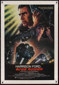 2z272 BLADE RUNNER linen int'l 1sh '82 Ridley Scott sci-fi classic, art of Harrison Ford by Alvin!