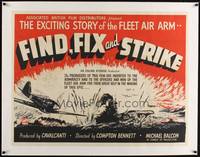 2z161 FIND, FIX, & STRIKE linen British quad '42 English World War II documentary on Naval planes!