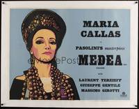 2z165 MEDEA linen British quad '70s Pier Paolo Pasolini, art of Maria Callas, written by Euripides!