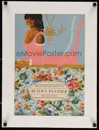 2z091 PINK PANTHER linen Czech 11x16 '66 completely different art of Cardinale by Bedrich Dlouhy!