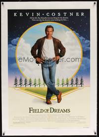 2z304 FIELD OF DREAMS linen 1sh '89 Kevin Costner baseball classic, if you build it, they will come!