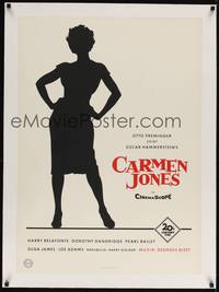 2z035 CARMEN JONES linen German '54 different full-length silhouette art of sexy Dorothy Dandridge!