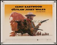 2z249 OUTLAW JOSEY WALES linen 1/2sh '76 Clint Eastwood is an army of one, different artwork!