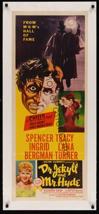 2z236 DR. JEKYLL & MR. HYDE linen insert R54 cool art of Spencer Tracy as half-man, half-monster!