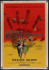 2z348 INVASION OF THE BODY SNATCHERS linen 1sh '56 classic horror, the ultimate in science-fiction!