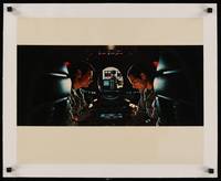 2z232 2001: A SPACE ODYSSEY linen 16x20 still '68 Dullea & Lockwood spied on by HAL in Cinerama!