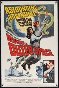 2z375 MUTINY IN OUTER SPACE linen 1sh '64 wacky sci-fi, astounding adventure from the moon's center!