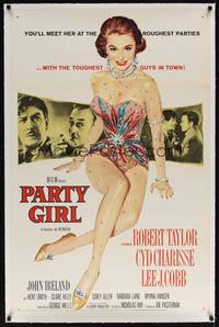 2z391 PARTY GIRL linen 1sh '58 you'll meet sexy Cyd Charisse at the roughest parties, Nicholas Ray!