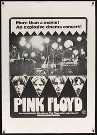 2z395 PINK FLOYD linen 1sh '72 an explosive rock & roll cinema concert in Pompeii, great image!
