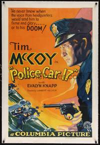 2z399 POLICE CAR 17 linen 1sh '33 wonderful close up art of cop Tim McCoy with smoking gun!
