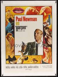 2z014 HARPER linen Spanish '66 Paul Newman, Pamela Tiffin, best completely different art by Mauro!