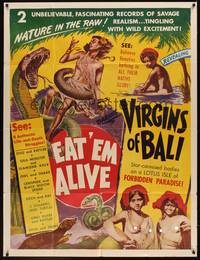 3a029 EAT 'EM ALIVE/VIRGINS OF BALI 2sh '30s naked girls in their native glory + nature in the raw!