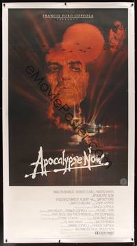 3a093 APOCALYPSE NOW linen 3sh '79 Francis Ford Coppola, classic Bob Peak art of Marlon Brando!