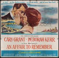 3a002 AFFAIR TO REMEMBER 6sh '57 romantic close-up art of Cary Grant about to kiss Deborah Kerr!