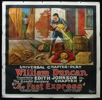 3a014 FAST EXPRESS linen Chap 7 6sh '24 William Duncan saves Edith Johnson from The Haunted House!