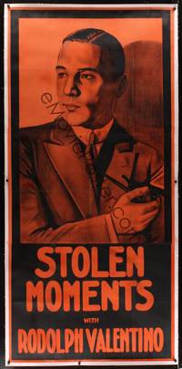 3a104 STOLEN MOMENTS linen English 3sh '20 super close up art of Rudolph Valentino in suit & tie!